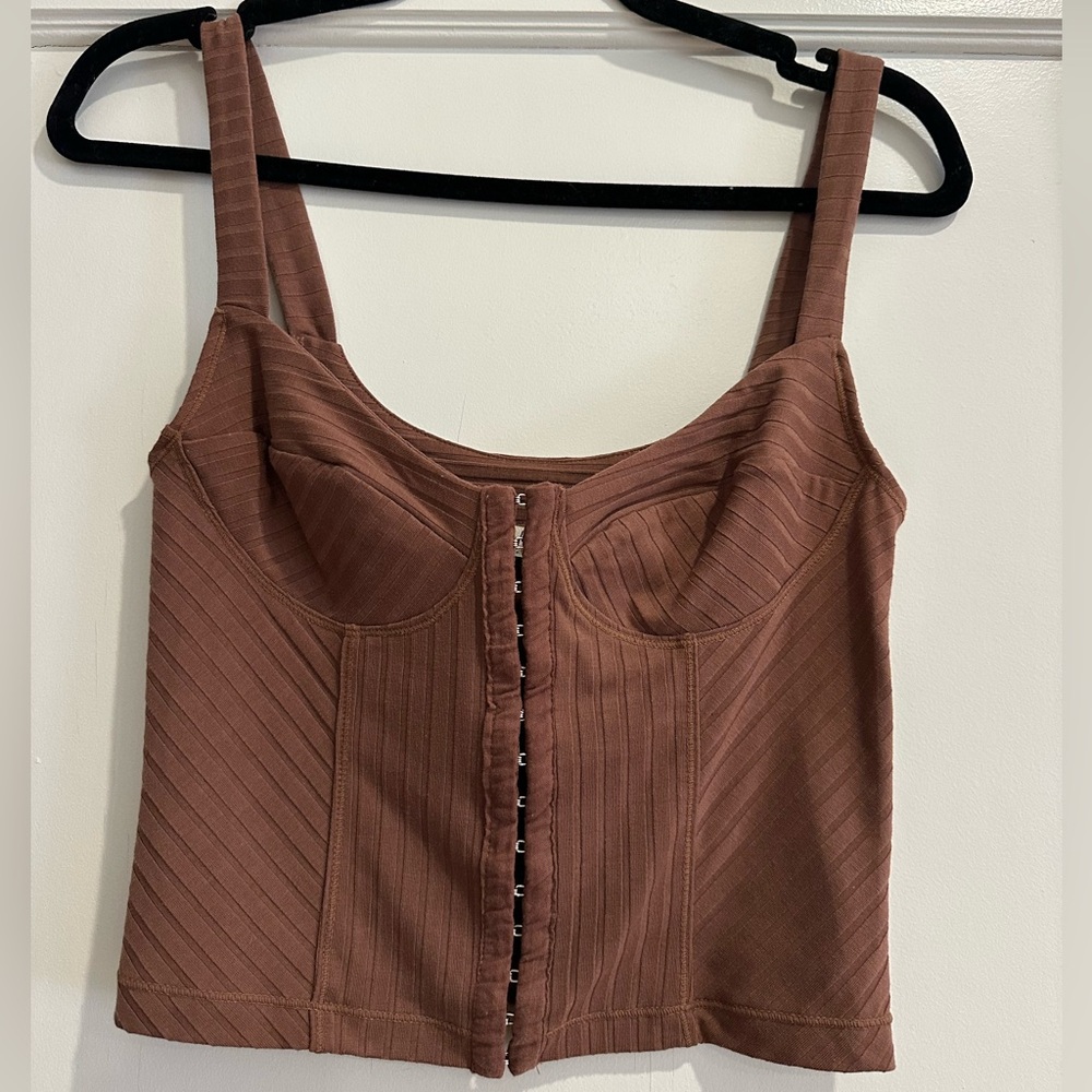 Brown Free People Corset Top